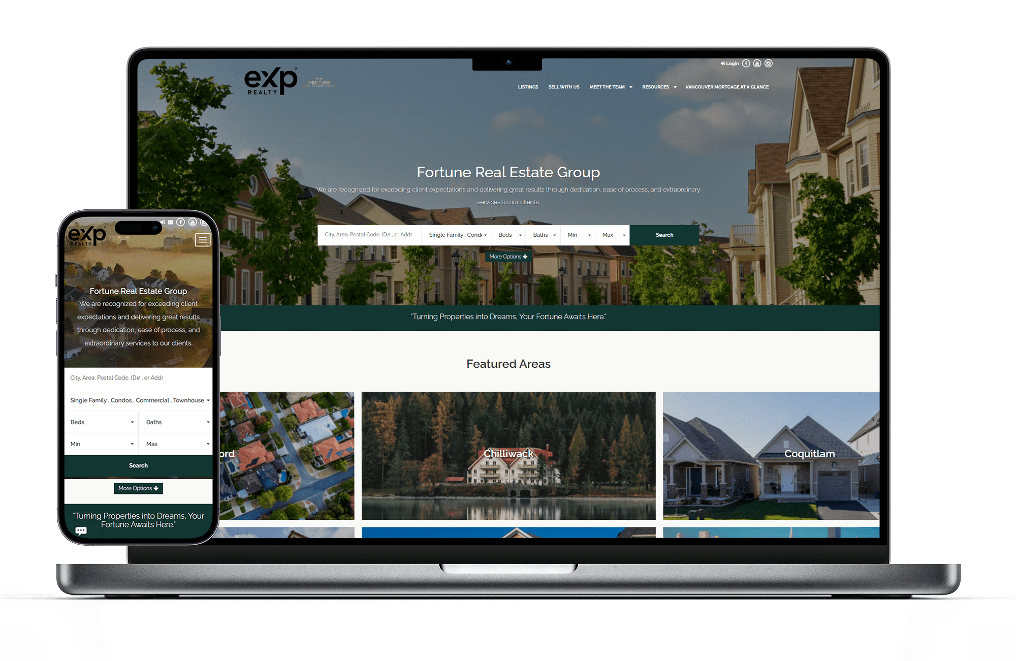 New Website screenshot om Macbook and iPhone