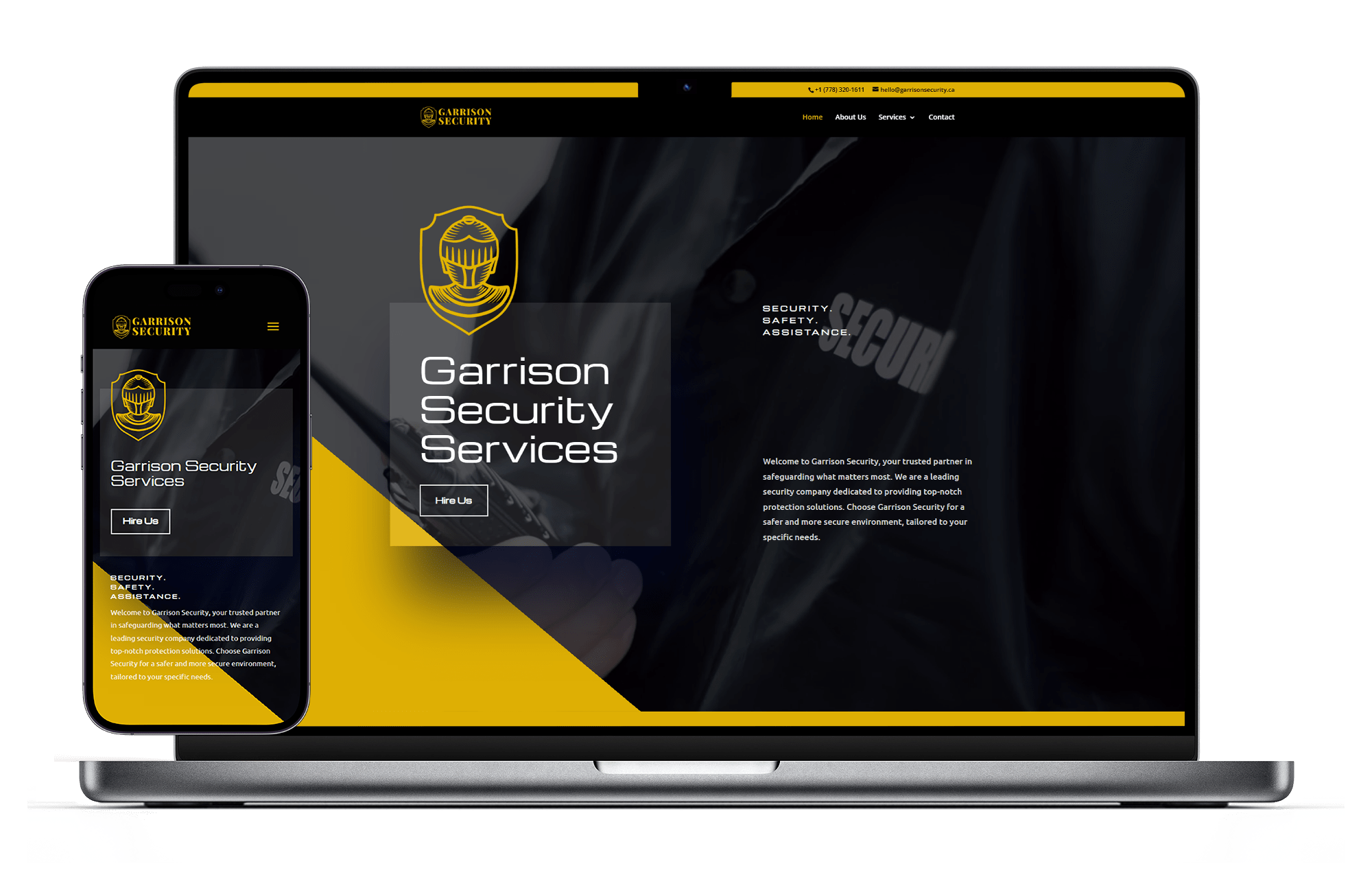 New Website screenshot om Macbook and iPhone